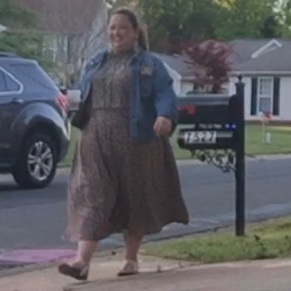 Leota plus size tan and white polka dot halter - Picture 4 of 5